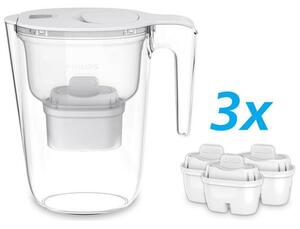 Кана за вода Philips AWP2933WHT/58 в комплект с 3бр. филтри Micro X-Clean, 2.6 литра, с таймер, бяла