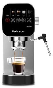 Кафемашина еспресо Rohnson R-98100, 1360W, 20 bar, 0.9л. обем на резервоара за вода, сензорен панел, защита от прегряване и свръхналягане, сива