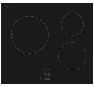 Плот за вграждане Bosch PUC611AA5E, 3 нагревателни зони, индукционен, сензорно управление, 9 нива на мощност, черен