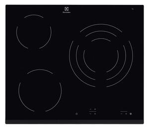 Стъклокерамичен плот за вграждане Electrolux EHF6232FOK, 5700W, 3 нагревателни зони, сензорно управление, звуков сигнал, черна