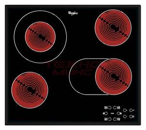 Стъклокерамичен плот за вграждане Whirlpool AKT8190/BA, 6300W, 4 нагревателни зони, Touch управление, защита от деца, черен