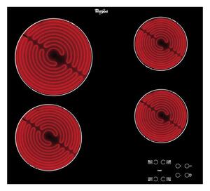 Стъклокерамичен плот за вграждане Whirlpool AKT8090/NE, 6200W, 4 нагревателни зони, сензорно управление, защита от деца, черен