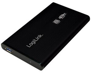 Кутия 2.5"(6.35 cm), LogiLink UA0106, за 2.5" SATA HDD, USB 3.0, алуминий, черна