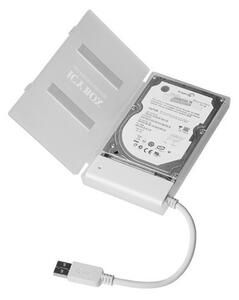 Кутия 2.5" (6.35 cm), RaidSonic Icy Box IB-AC603a-U3, от USB 3.0 A(м) към SATA 1,5/3.0Gbit/s, бяла
