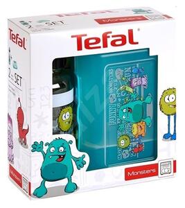 Кутия за съхранение Tefal Kids Set Tritan Monster, със бутилка 0.4L, с капак, пластмаса, чудовище