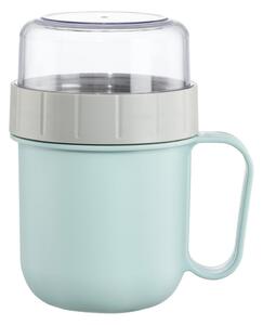 Кутия за храна Xavax To Go 181582, с чаша, 200ml + 500ml, полипропилен, синьо-сива