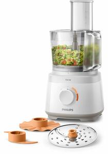 Кухненски робот Philips HR7310/00, 700W, 16 функции, 2 + импулсен режим настройки на скоростта, 2.1L купа, бял