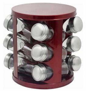 Бурканчета за подправки Oliver Voltz OV51217A12red, 12 броя, 80 ml, стъкло, прозрачни, червена поставка