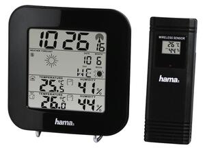 Електронна метеостанция HAMA EWS-200, термометър, барометър, хигрометър, час, аларма, черна