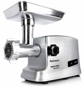 Месомелачка Rohnson R-5430, 2.5 кг/мин капацитет на мелене, обратно въртяща функция, 3000W, инокс