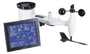 Електронна метеостанция Levenhuk Wezzer PRO LP330, включен 1 бр. безжичен 7-в-1 дистанционен сензор, монохромен екран, термометър, барометър, влагомер, дъждомер, анемометър, часовник, будилник, календар, черна