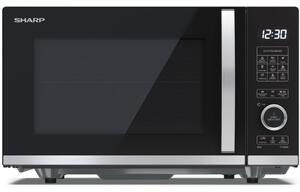 Микровълнова фурна Sharp YC-QG204AE-B, с грил, механично управление, 800W, 20л. обем, 10 степени на мощност, черна
