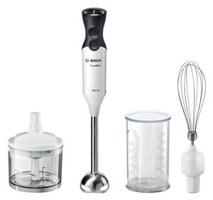 Пасатор Bosch MS6CA4150, с кана, чопър и бъркалка, 800W, 2.3 л., 12 степени на работа, QuattroBlade технология, бял
