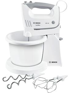 Миксер Bosch MFQ36460, 450 W, 5 степени на работа, с турбо, 0.5 л. обем на купата, бъркалки за тесто, бял