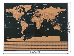 Карта на света с флагове за задраскване 82 x 59 cm + аксесоари