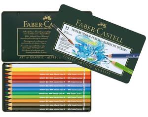 Цветни моливи Faber-Castell Albrecht Durer, различни цветове, 12 бр., метална кутия