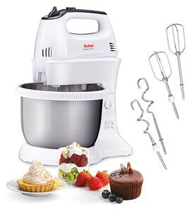 Миксер Tefal HT312138, 300 W, 5 степени на работа, с турбо, бъркалки за тесто, бял