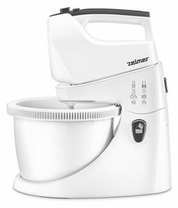Миксер Zelmer ZHM2559, 550W, 5 степени на работа с турбо, 3 l обем на купата, бъркалки за тесто, бял