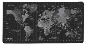 Подложка за мишка Natec Time zone map, черна, 800 x 400 x 2.5 мм
