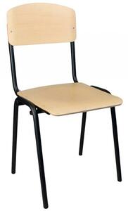 Посетителски стол Wood, до 120кг, бук, метална база, светлокафяв