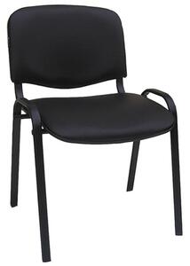 Посетителски стол Iso Black, до 120кг, еко кожа, метал, черен