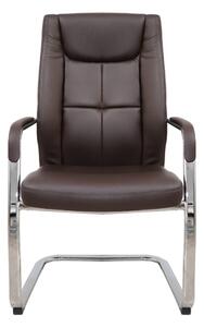 Посетителски стол RFG BOGART M, екокожа, кафяв, 2 броя в комплкет