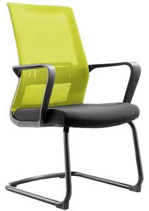 Посетителски стол RFG Smart M, до 120кг, дамаска/меш, черен/зелен, 2 броя в комплект