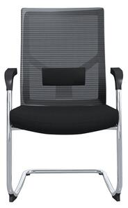 Посетителски стол RFG Snow M, до 120кг, дамаска/меш, черен, 2 броя в комплект