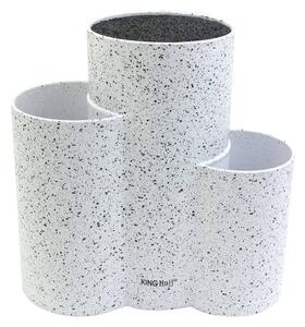 Поставка за ножове и аксесоари Kinghoff KH 1585, 23х10х22 см, мраморно покритие, бял
