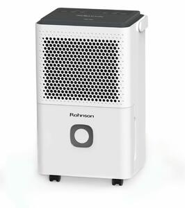 Обезвлажнител Rohnson R-91312, 145 W, 2 l резервоар, помещения с площ до 60 м², възможност за постоянен дренаж, ниско ниво на шум, бял