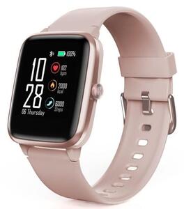 Смарт часовник Hama Fit Watch 5910 (178605), 1.3" (3.3 cm) LCD сензорен дисплей, Fitness Tracking, 14 вида спорт, IP68 защита, до 6 дни живот на батерия, розов