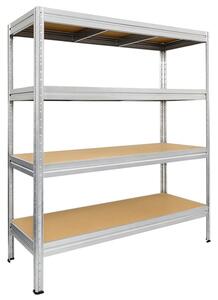 Стелаж Carmen MEGA 3580523_1, 4 бр. рафтове, 177 cm височина, 90 cm ширина, до 600 kg товаропоносимост на един рафт, метален, цинк