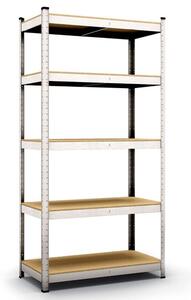 Стелаж Carmen 28605, 5 бр. рафтове, 180 cm височина, 90 cm ширина, до 175 kg товаропоносимост, метален, сив