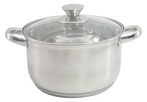 Тенджера Rosberg R51210L16, вместимост 1.8 l, 16 cm диаметър, неръждаема стомана, капак, сребриста