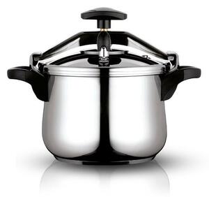 Тенджера под налягане Fagor Clasica 8L, вместимост 8 l, 24 cm диаметър, неръждаема стомана, капак, сива