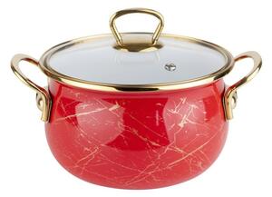 Тенджера Goldmann GM 8017-24R, вместимост 6.2 l, 24 cm диаметър, стомана, капак, червена