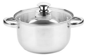 Тенджера Rosberg R51210O20, вместимост 3 l, 20 cm диаметър, неръждаема стомана, капак, сребриста