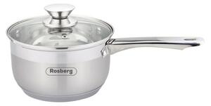 Касерола Rosberg R51210H16K, вместимост 1.9 l, 16 cm диаметър, неръждаема стомана, капак, инокс