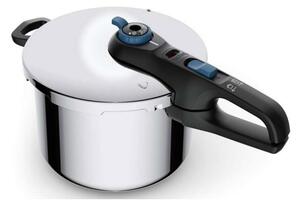 Тенджера под налягане Tefal Secure Trendy P2580701, 6 l, неръждаема стомана, 2 програми за готвене, капак, сива