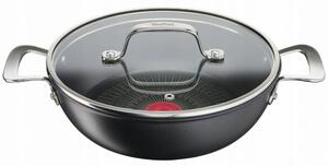 Тенджера Tefal G2557172, 26 cm диаметър, алуминий, топлинен индикатор, незалепващо покритие, с капак, черна