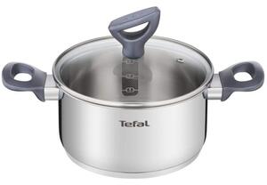 Тенджера Tefal G7124645, вместимост 5 литра, 24 см, неръждаема стомана, капак, сребриста