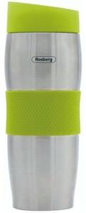 Термочаша Rosberg R52011C Green, 0.38л, неръждаема стомана, двойни стени, ергономична, зелена