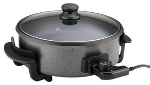 Тиган за приготвяне на пица Rosberg R51010B, 1500W, терморегулатор, незалепващо покритие, 32cm, сив
