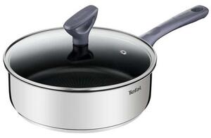 Тиган Tefal G7303255, неръждаема стомана, титаниево покритие, 24 см диаметър, капак, сребрист