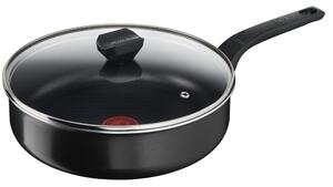 Дълбок тиган Tefal Simply Clean Sautepan 24 + lid, диаметър 24cm, дълбочина 7.24cm, с капак, черен