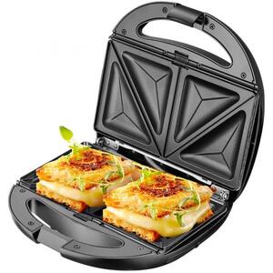 Тостер преса Adler AD 3040, 1200W, 5 вида плочи, незалепващо покритие, черен/инокс