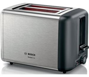 Тостер Bosch TAT3P420, 970W, 2x филии, функция за замразен хляб, електронен сензор за равномерно препичане, инокс