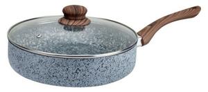 Дълбок тиган Oliver Voltz Siena OV51319J24CD, алуминий, керамично покритие, 24 см диаметър, 6.5 см дълбочина, капак, сив