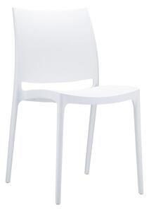Трапезен стол RFG Milano, до 120kg, полипропилен, бял