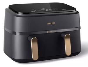 Фритюрник с горещ въздух Philips NA352/00, 9 л. вместимост, двойна кошница, 8 програми, 2750W